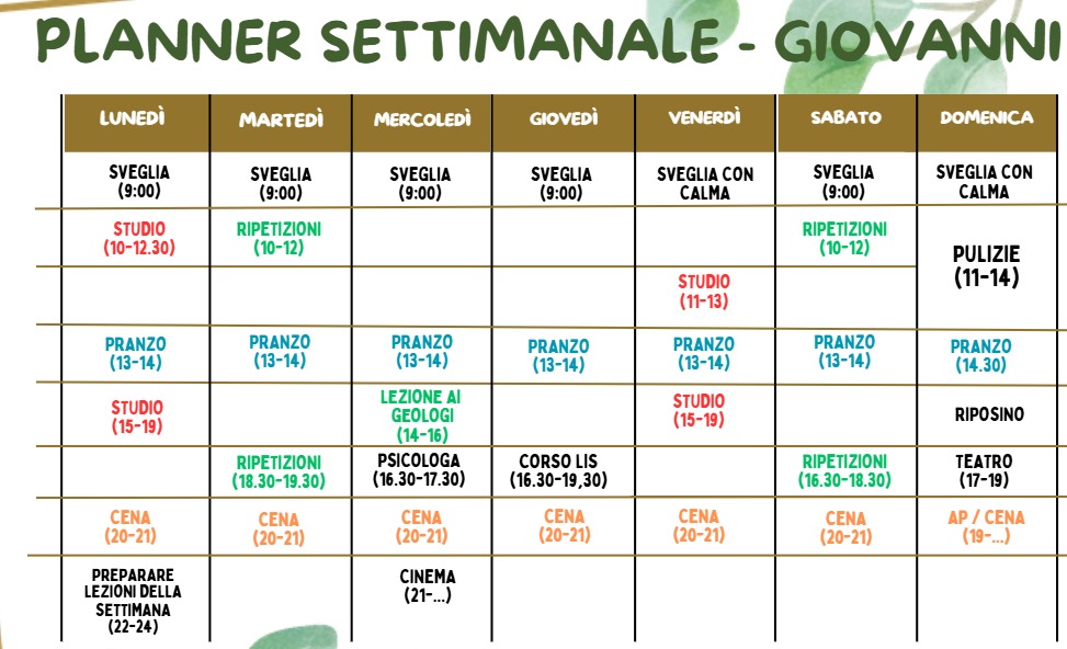 agenda Giovanni